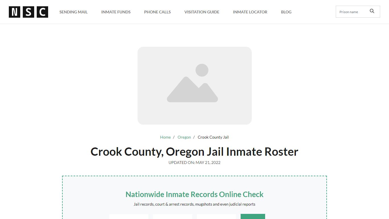 Crook County, Oregon Jail Inmate Roster